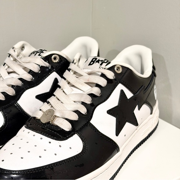 Bape Apesta Sz 9.5 Patent Black White - Picture 5 of 12